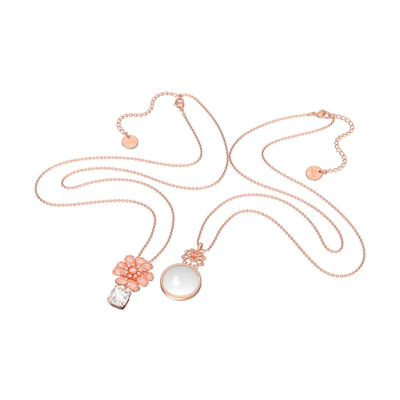(Women) Swarovski CONNEXUS Twin Lotus Pendant Necklace Set for Women. 5615095