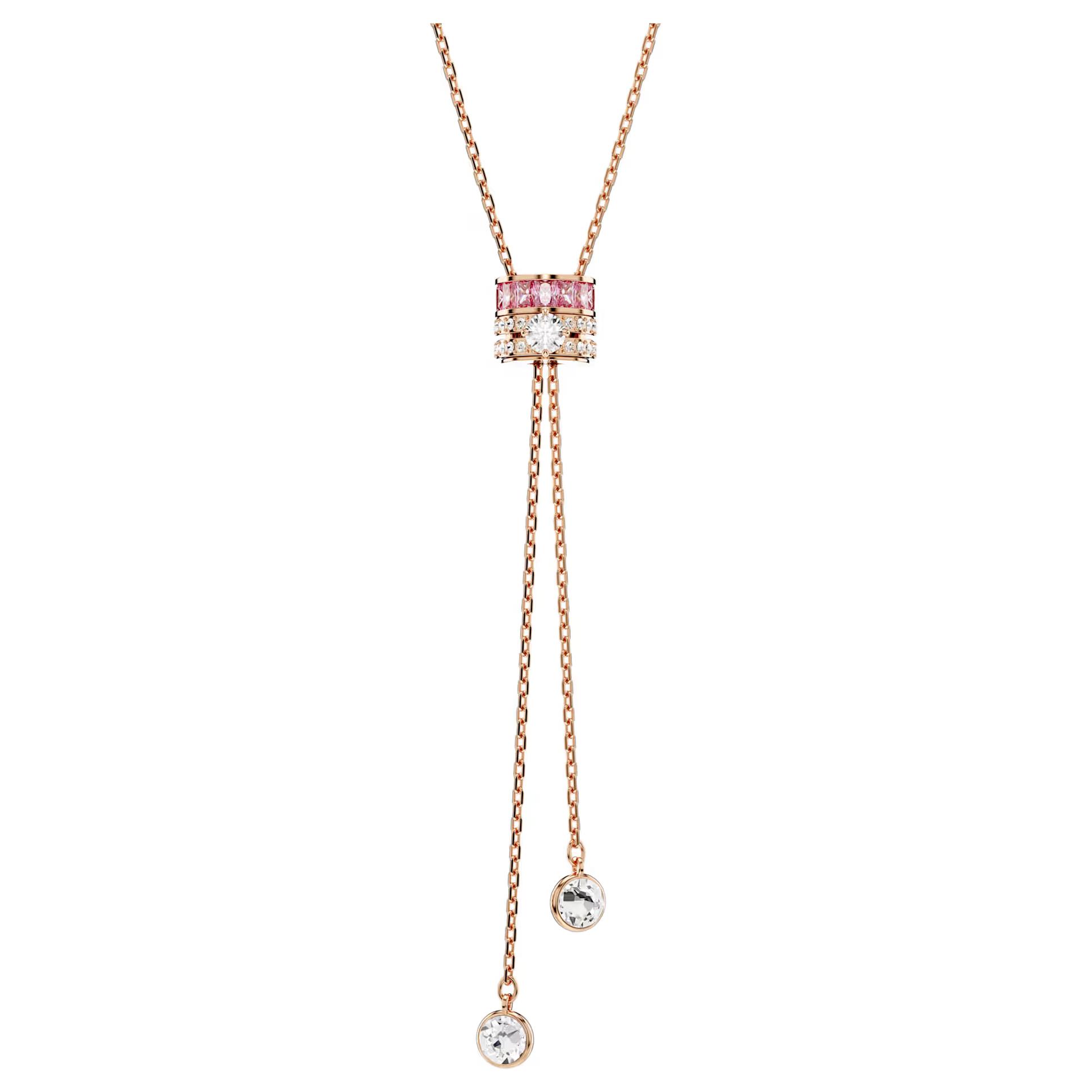 (Women) Swarovski Connexus Y-Shaped Crystal Necklace, Rose Gold, for Women. 5690044