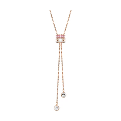 (Women) Swarovski Connexus Y-Shaped Crystal Necklace, Rose Gold, for Women. 5690044