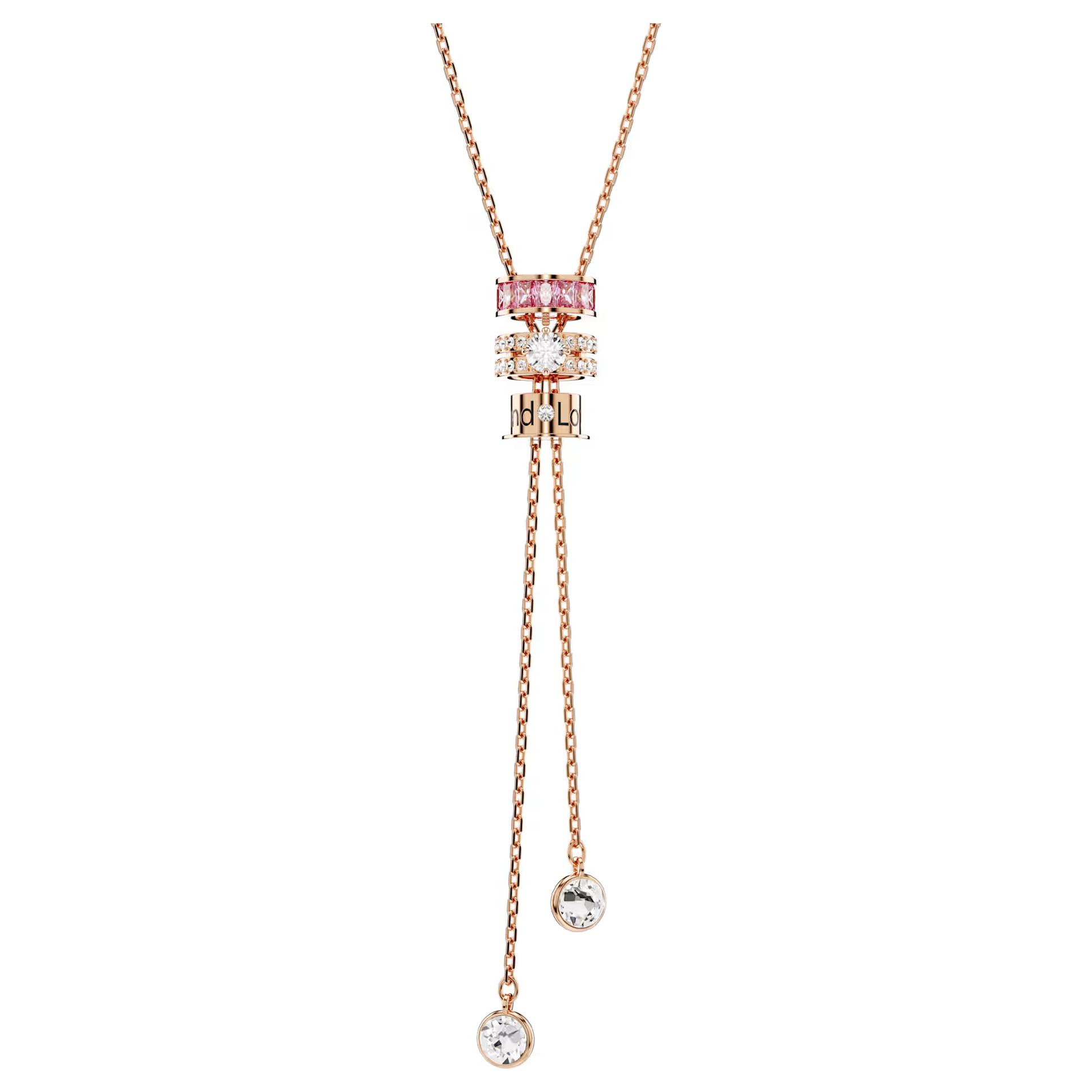 (Women) Swarovski Connexus Y-Shaped Crystal Necklace, Rose Gold, for Women. 5690044 圖 4