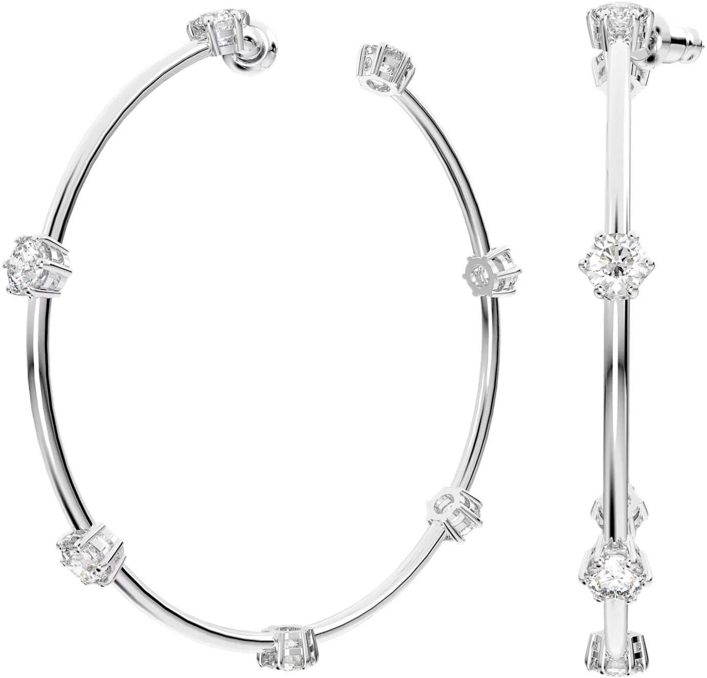 women-swarovski-constella-hoop-earrings-rhodium-plated-round-cut-silver-for-women-5638698