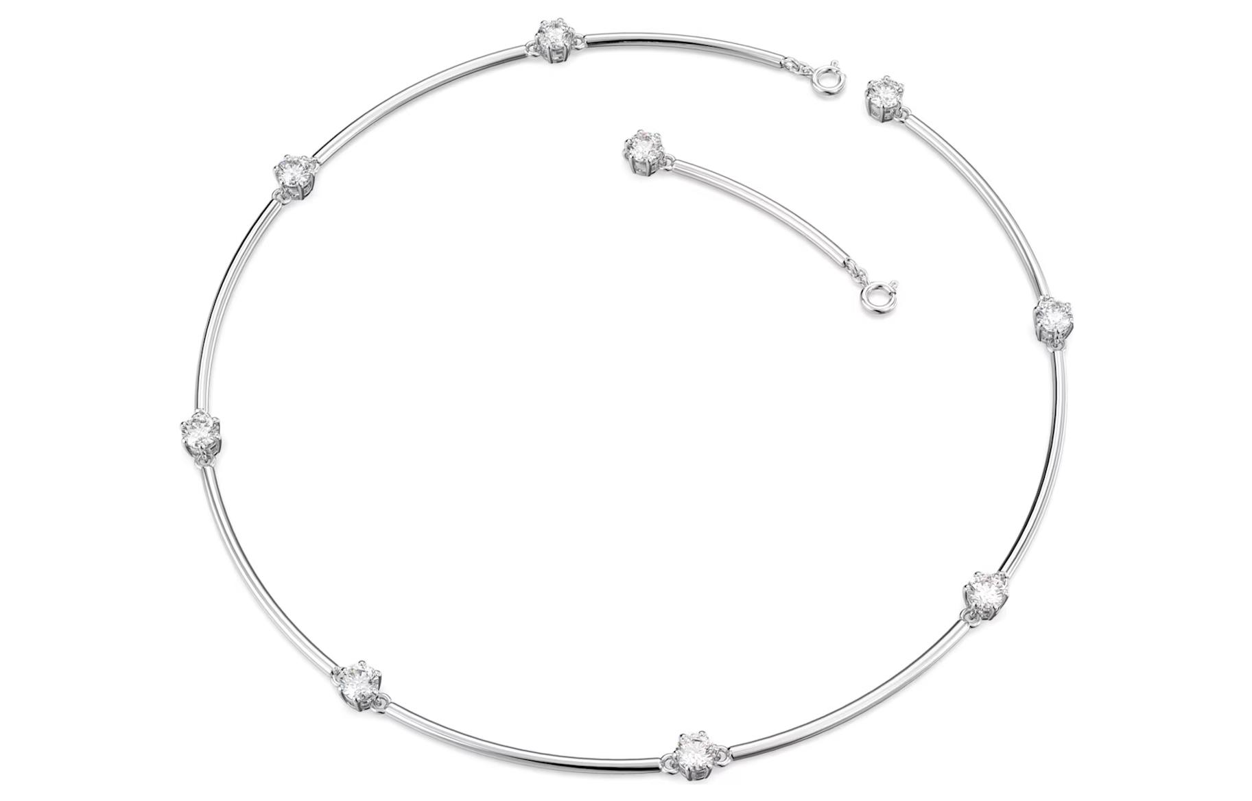 (Women) Swarovski Constella Round Cubic Zirconia Rhodium-Plated Necklace Silver . 5638699 圖 3