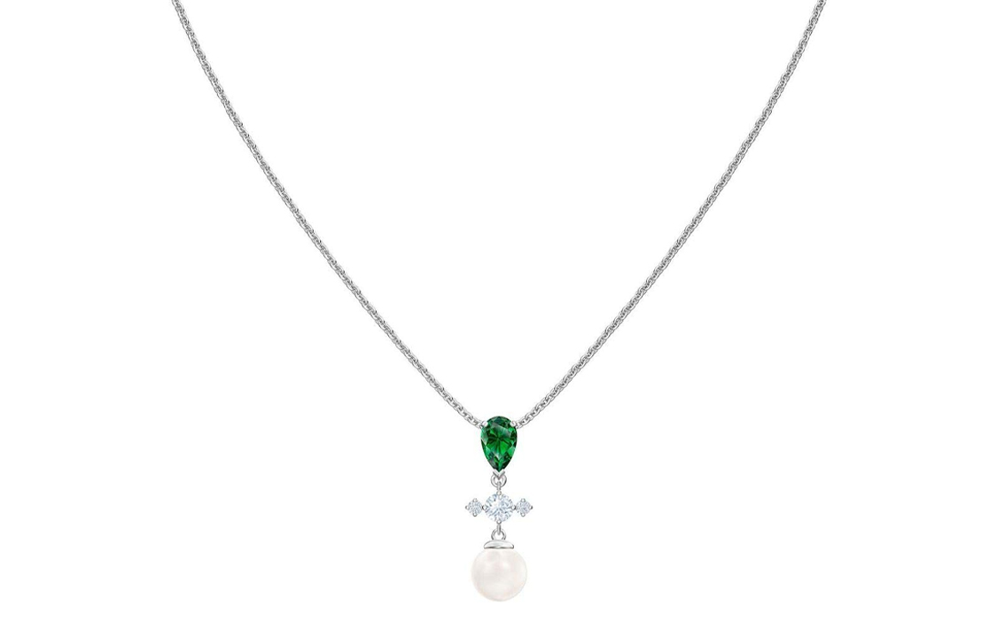 (Women) Swarovski Cross Pearl Series Green Crystal Necklace for Women. 5493103 圖 2