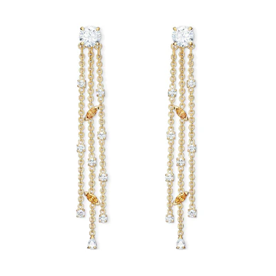 (Women) Swarovski Crystal Tassel Long Earrings for Women - Elegant Goddess Design. 5535791