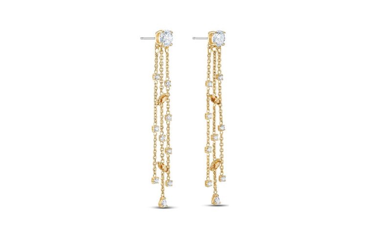 (Women) Swarovski Crystal Tassel Long Earrings for Women - Elegant Goddess Design. 5535791 圖 3