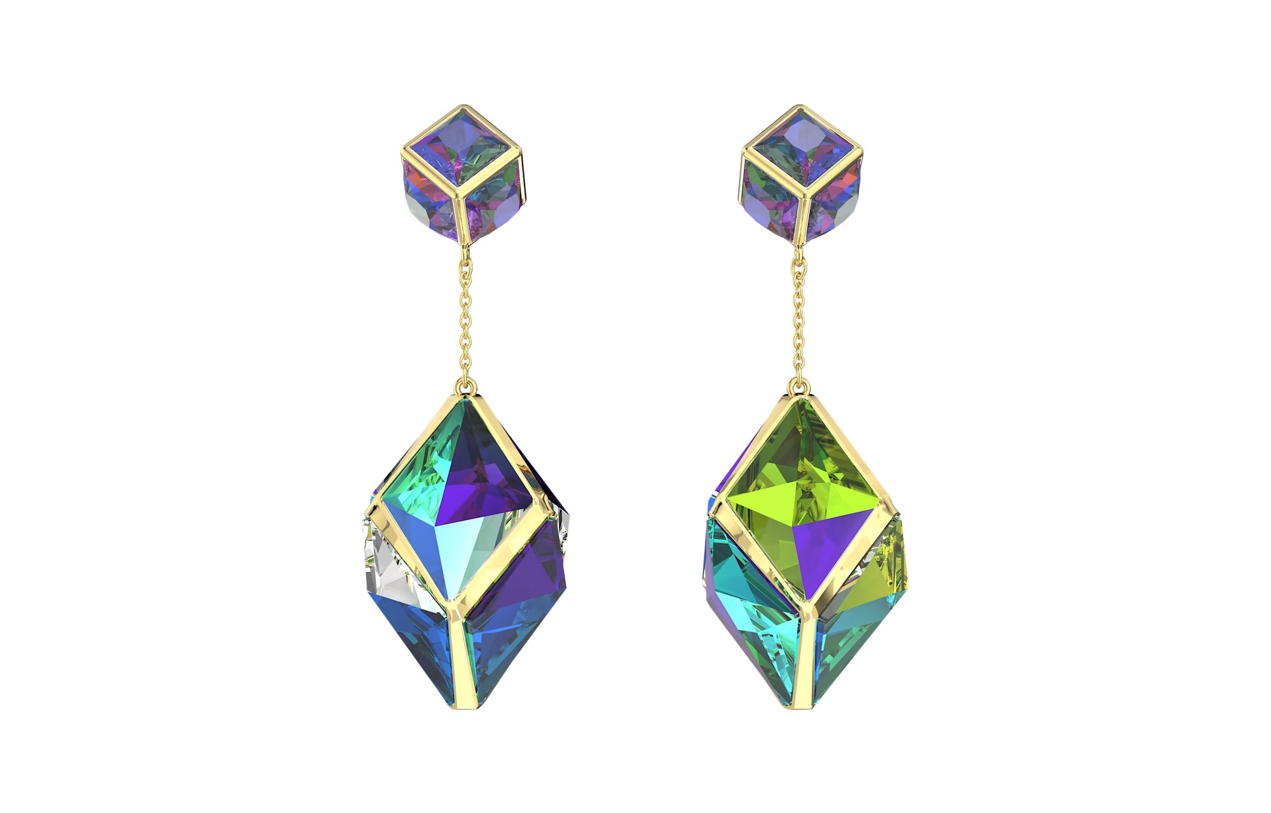 (Women) Swarovski Curiosa Teardrop Trendy Earrings for Women - Multicolor. 5627156
