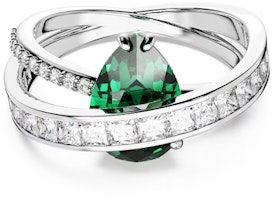 (Women) Swarovski Curved Ring Women’s Green Crystal Platinum-Plated Zircon Ring. 5665362 (Women) Swarovski Curved Ring Women’s Green Crystal Platinum-Plated Zircon Ring. 5665362