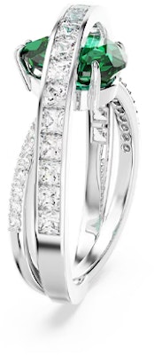 (W) Anillo Curvo Swarovski Mujer Cristal Verde Zirconia Chapado en Platino. 5665362 Shop (W) Anillo Curvo Swarovski Mujer Cristal Verde Zirconia Chapado en Platino. 5665362