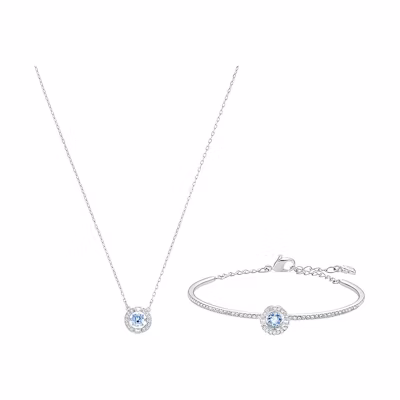 (Women) Swarovski Dancing Heart Blue Alloy Necklace for Women - Elegant and Charming 5506386