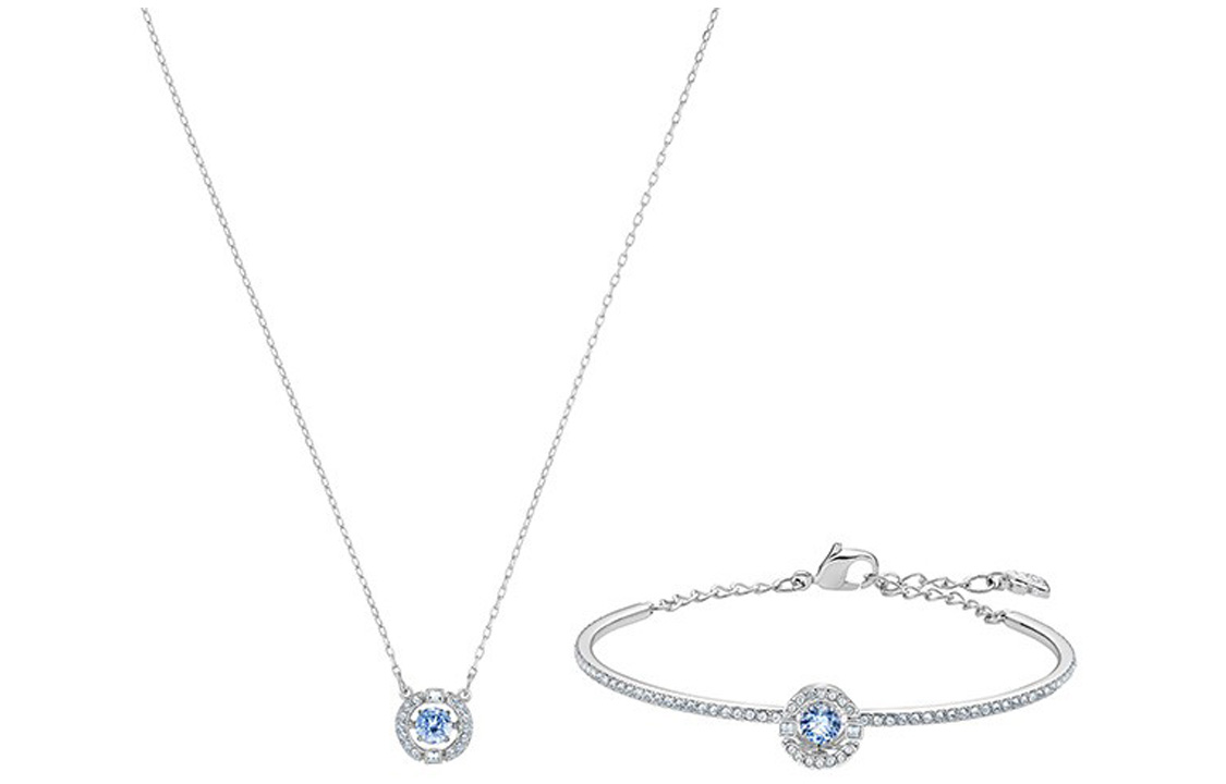 (Women) Swarovski Dancing Heart Blue Alloy Necklace for Women - Elegant and Charming 5506386 圖 2