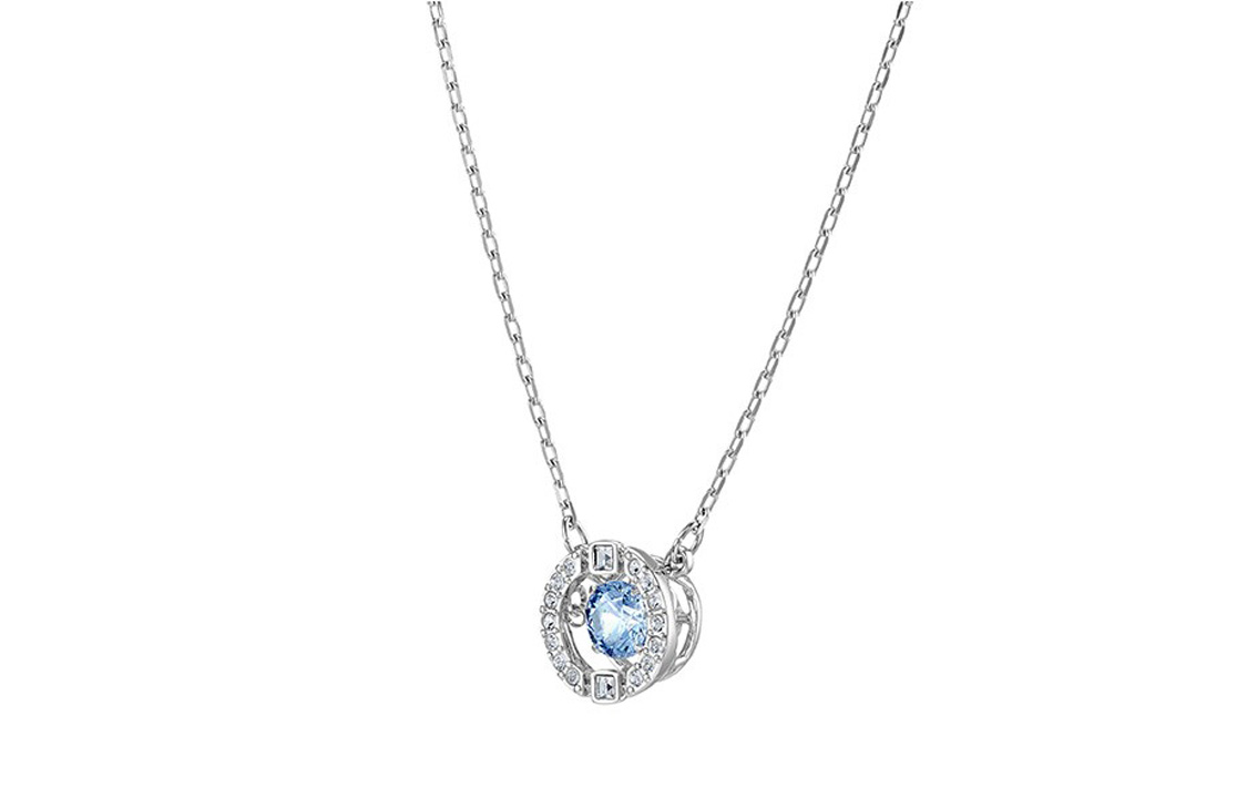 (Women) Swarovski Dancing Heart Blue Alloy Necklace for Women - Elegant and Charming 5506386 圖 3
