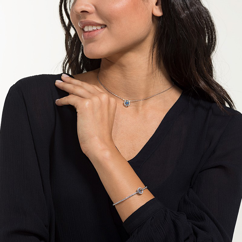 (Women) Swarovski Dancing Heart Blue Alloy Necklace for Women - Elegant and Charming 5506386 圖 6