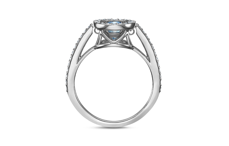 Shop (W) 스와로브스키 댄싱 하트 블루 크리스탈 로듐 도금 반지. 5537057