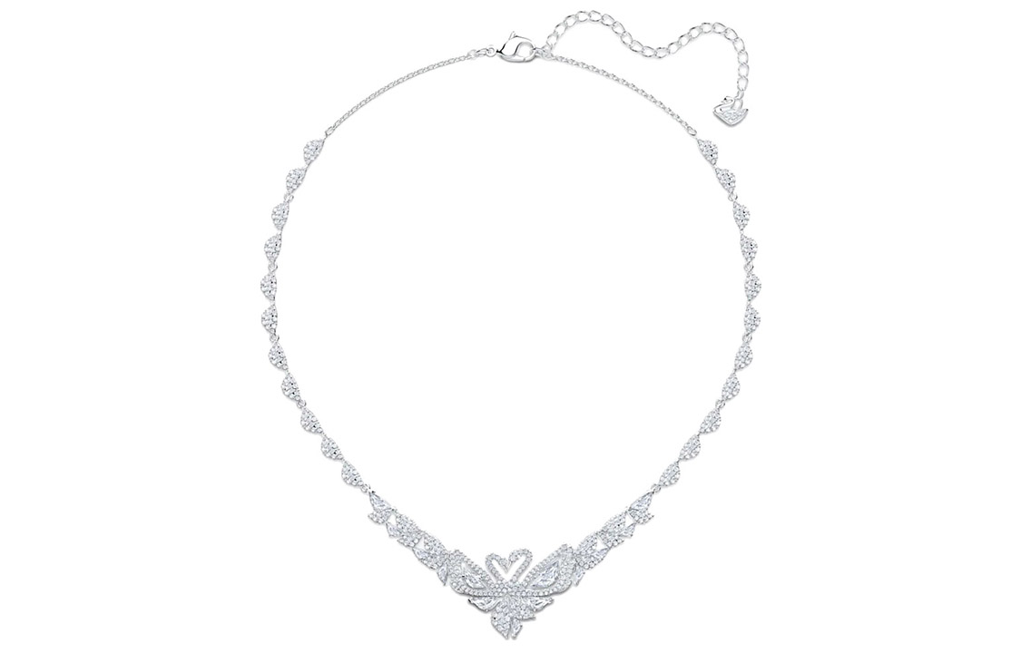 Lookbook (W) Collar de Cristal Swarovski Cisne Bailarín Platino Cisne Doble Lujo para Mujer. 5536766