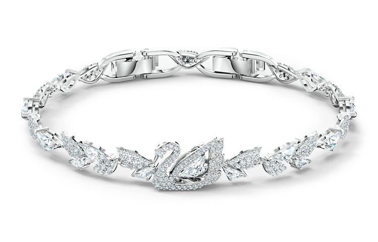 (Women) Swarovski Dancing Swan Rhodium-Plated  Bracelet - White. 5536767 圖 2