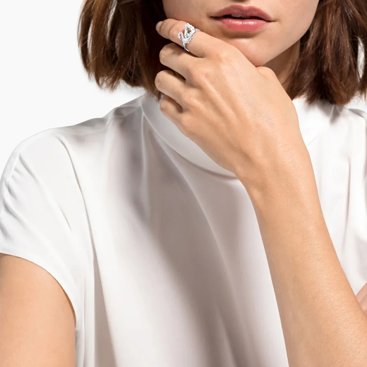 Details for (W) スワロフスキー ダンシングスワン ホワイトクリスタル リング レディース用 5534842+5520712+5534843