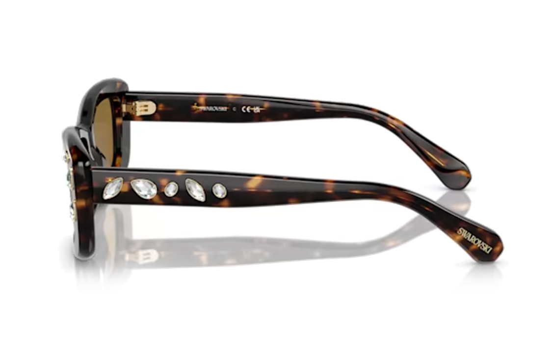 Shop (W) 施華洛世奇 Dextera 不規則切割水晶棕色太陽眼鏡 5679536