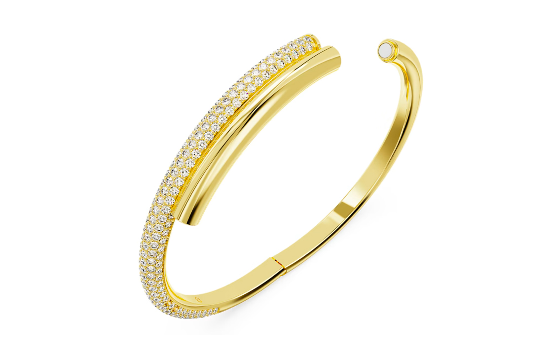 (Women) Swarovski Dextera Gold-Tone Crystal Interlaced Bangle for Women. 5669498 圖 2