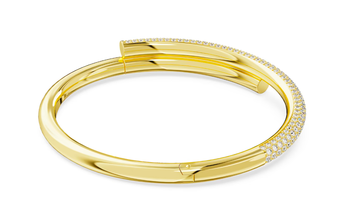 (Women) Swarovski Dextera Gold-Tone Crystal Interlaced Bangle for Women. 5669498 圖 5