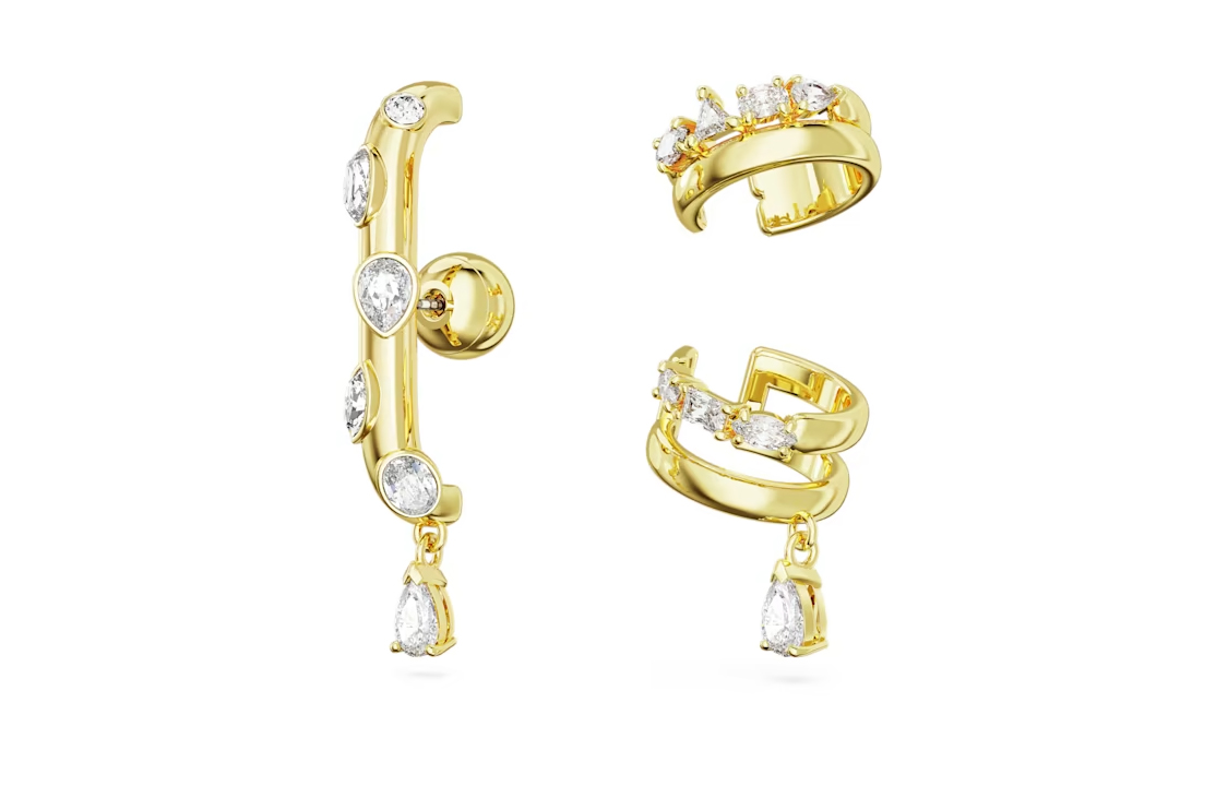 (Women) Swarovski Dextera Mixed Cut Gold-Tone Earrings for Women - Gold. 5663334 圖 4