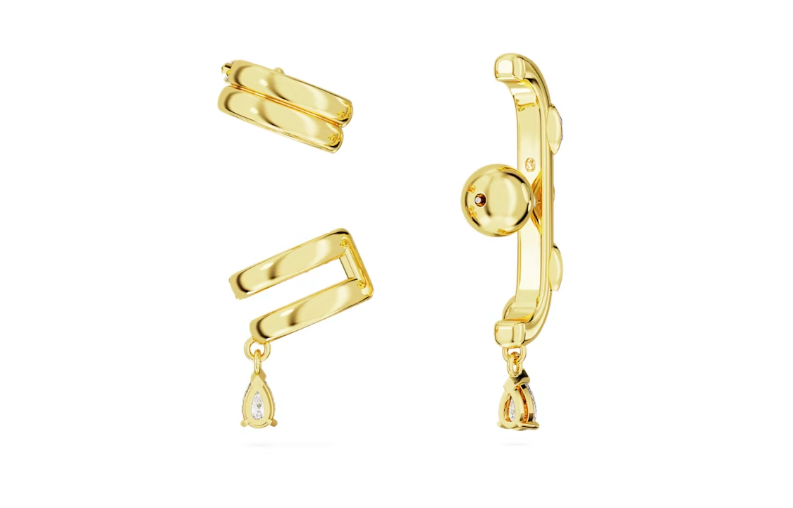 (Women) Swarovski Dextera Mixed Cut Gold-Tone Earrings for Women - Gold. 5663334 圖 5