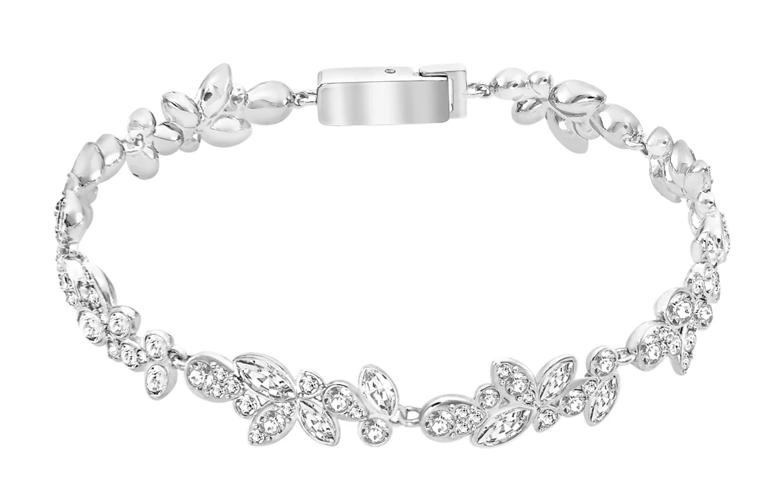 (Women) Swarovski Diapason Petal Rhodium-Plated Bracelet for Women. 5528190