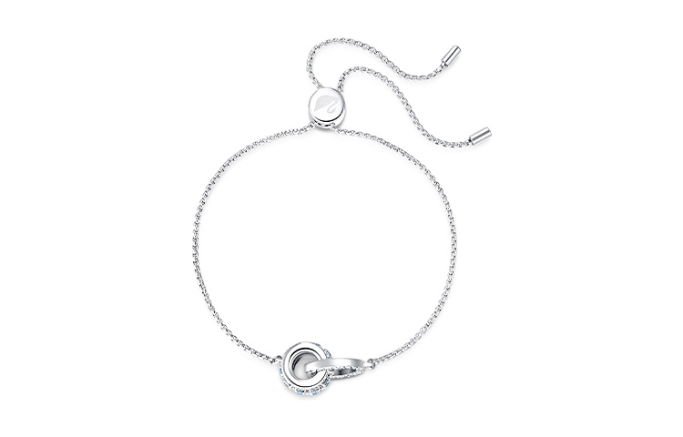 (Women) Swarovski Double Circle Bracelet Blue/Platinum-Plated Rhodium  Bracelet. 5537123 圖 3