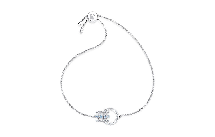 (Women) Swarovski Double Circle Bracelet Blue/Platinum-Plated Rhodium  Bracelet. 5537123 圖 4