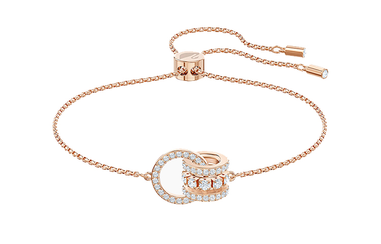 (Women) Swarovski Double Ring Bracelet Rose Gold Crystal Women’s Jewelry. 5501092 圖 2