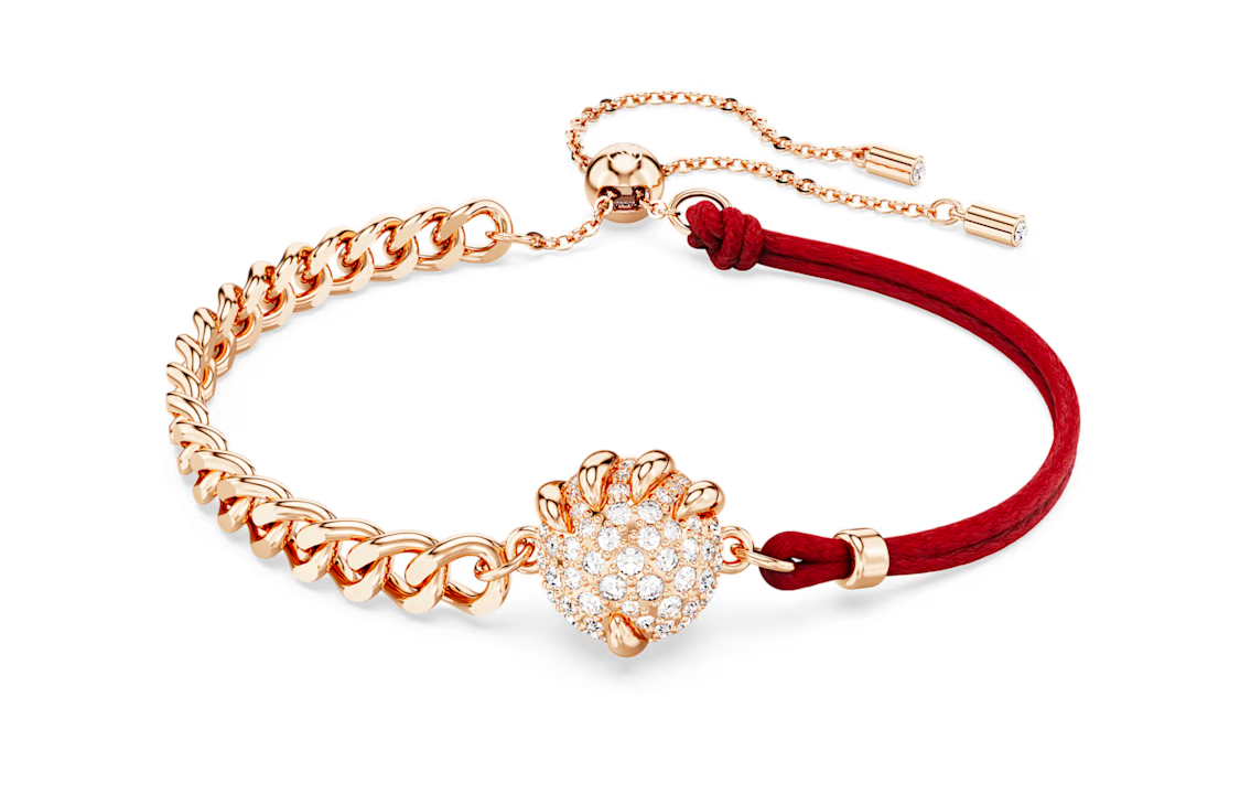 (Women) Swarovski Dragon & Phoenix Rose Gold Crystal Bracelet for Women - Red/Rose Gold 5675841