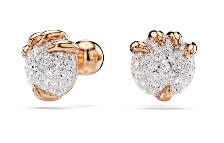 Lookbook (W) 施華洛世奇龍爪玫瑰金水晶耳環 女款 金/白 5681058