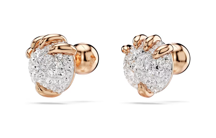 Shop (W) 施華洛世奇龍爪玫瑰金水晶耳環 女款 金/白 5681058