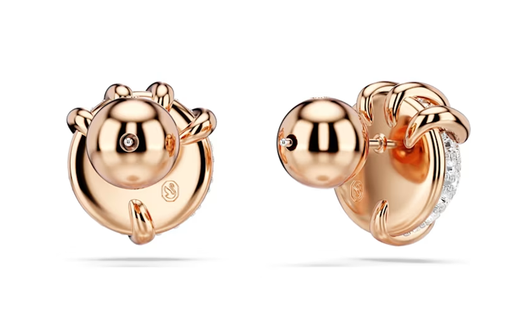 Purchase (W) 施華洛世奇龍爪玫瑰金水晶耳環 女款 金/白 5681058