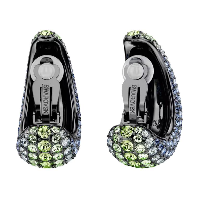 (Women) Swarovski Drop-Shaped Pave Crystal Rhodium-Plated Earrings for Women Blue-Green 5692111 圖 4