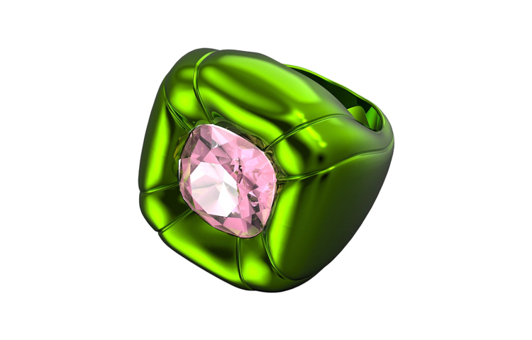 (Women) Swarovski Dulcis Cushion-Cut Crystal Green  Ring 5609725