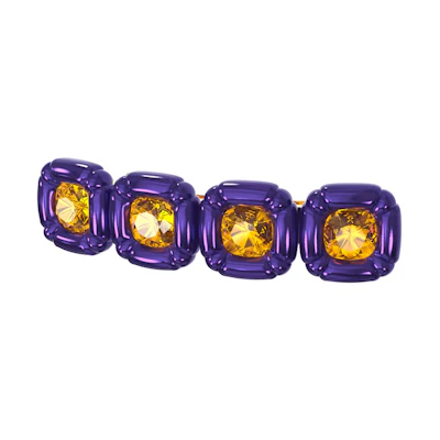 (Women) Swarovski Dulcis Series Cushion Cut Gold-Plated Hair Clip for Women - Purple. 5617238