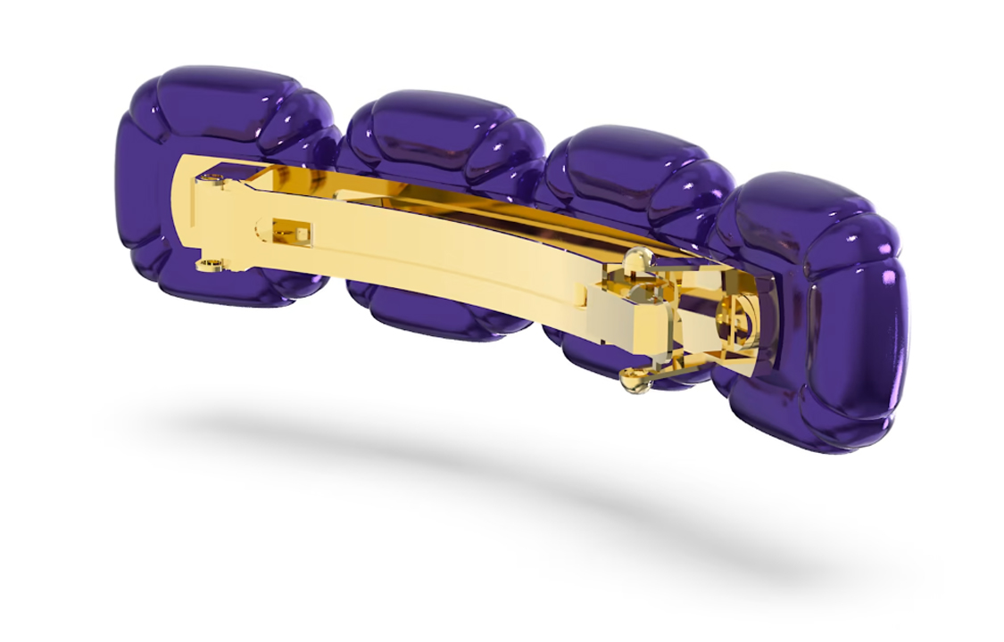 Shop (W) スワロフスキー ドゥルシス クッションカット ゴールドヘアクリップ - パープル. 5617238