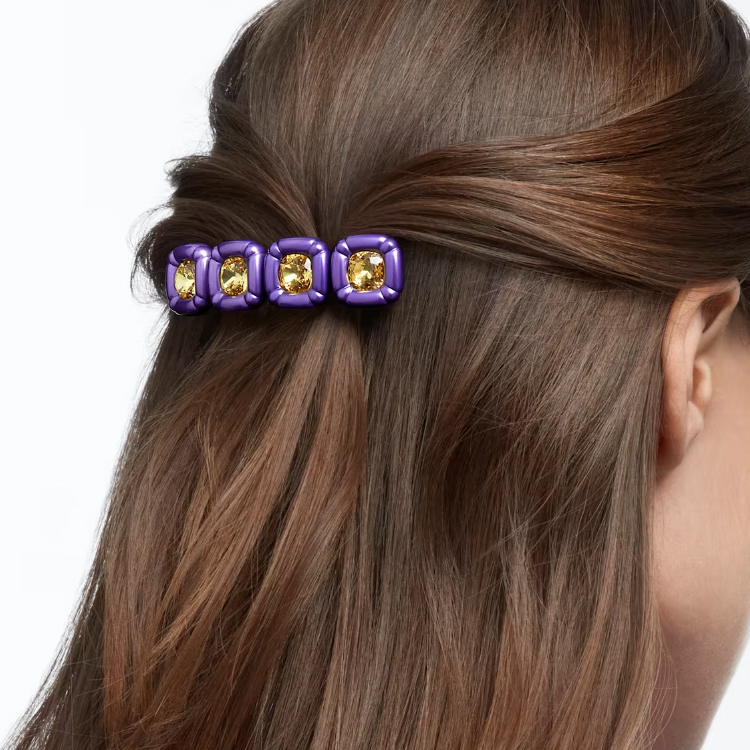 Purchase (W) スワロフスキー ドゥルシス クッションカット ゴールドヘアクリップ - パープル. 5617238