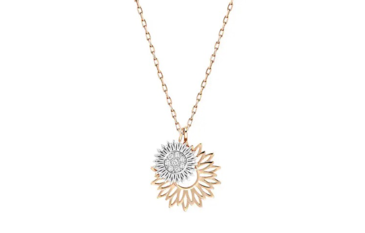 (Women) Swarovski Duo Sunflower Pendant Necklace for Women - Fashionable Design. 5213245