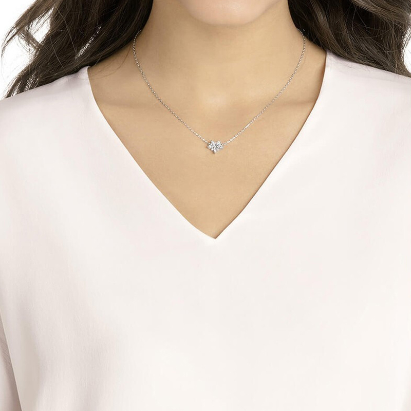 (Women) Swarovski Edelweiss Pendant Necklace Silver for Women. 5368250 圖 4