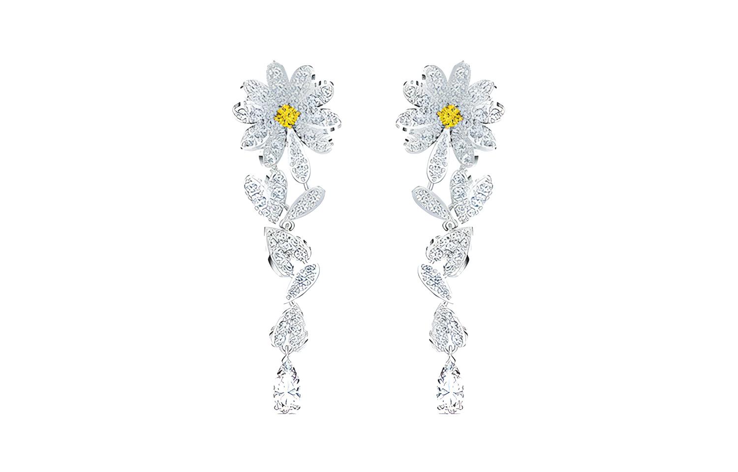 (Women) Swarovski Eternal Floral Drop Earrings Women Yellow 5512655