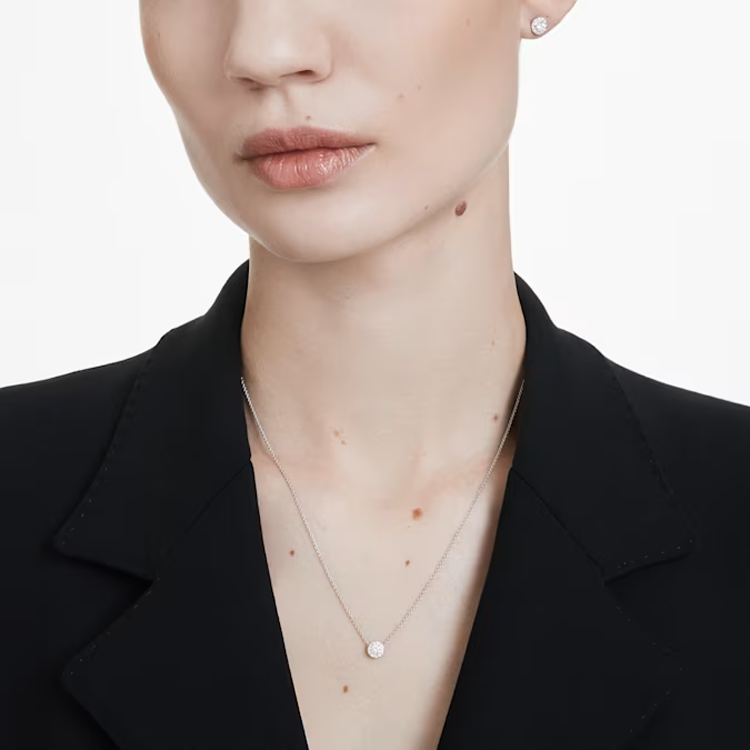 (Women) Swarovski Eternity Round Diamond Pendant Necklace for Women in Silver. 5697105 圖 5