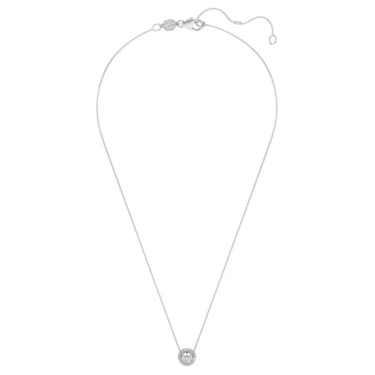 (Women) Swarovski Eternity Round Pave Diamond Pendant Necklace Rhodium 18K Silver . 5697769 圖 4