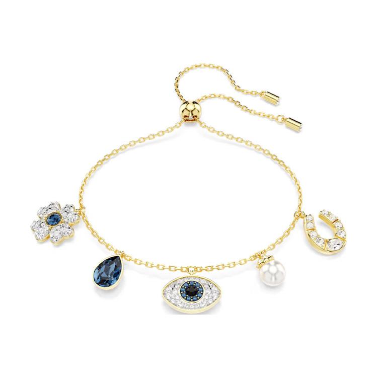 (Women) Swarovski Evil Eye Clover Crystal Bracelet for Women - Gold. 5692162 圖 2