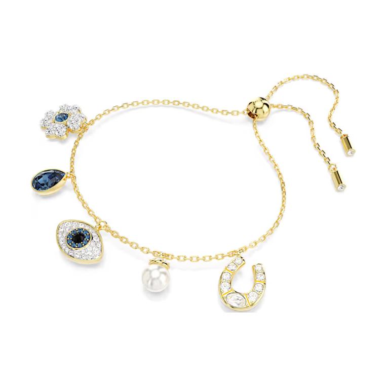 (Women) Swarovski Evil Eye Clover Crystal Bracelet for Women - Gold. 5692162 圖 3