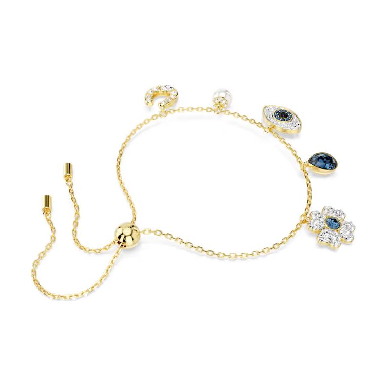 (Women) Swarovski Evil Eye Clover Crystal Bracelet for Women - Gold. 5692162 圖 4