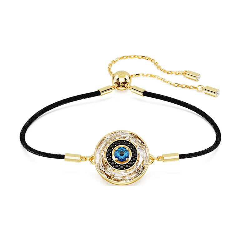 (Women) Swarovski Evil Eye Design Black Bracelet with Cubic Zirconia Crystals for Women. 5692167
