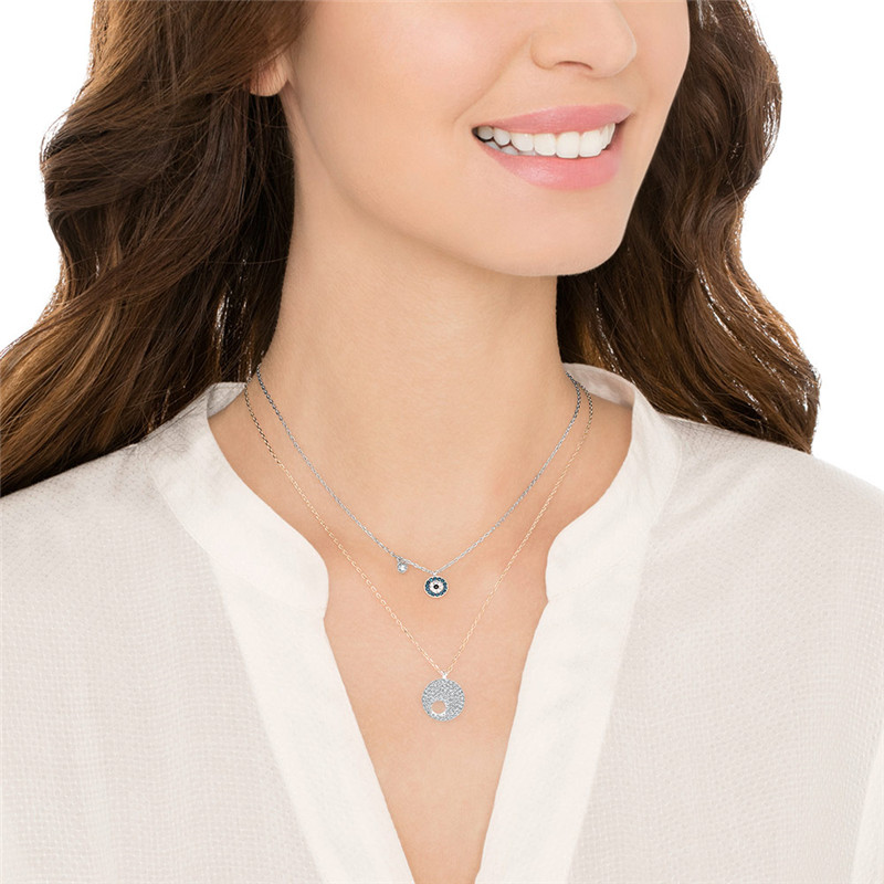 Shop (W) 施华洛世奇 恶魔之眼双垂吊坠项链 颈链 配饰 5272243