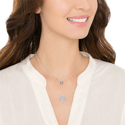 (W) 施华洛世奇 恶魔之眼双垂吊坠项链 颈链 配饰 5272243 Shop (W) 施华洛世奇 恶魔之眼双垂吊坠项链 颈链 配饰 5272243