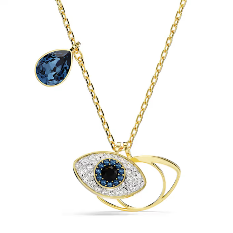 (Women) Swarovski Evil Eye Pendant Hollow Necklace for Women Gold-Plated Crystal Design 5692178 圖 2